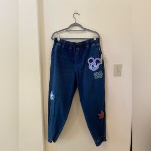 NWT Disney Her Universe Mickey Mouse Patch Denim Joggers 1X Plus Size
